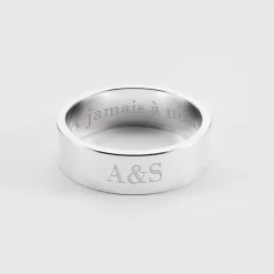 Bague personnalisée argent 7 mm - Nos petits imparfaits