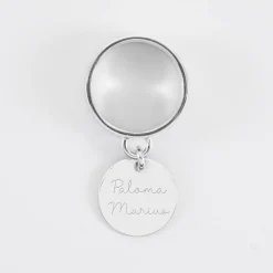 Bague personnalisée argent médaille gravée 15 mm