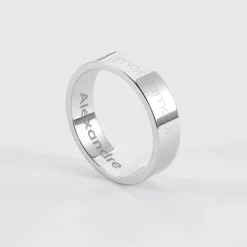 Bague personnalisée argent 5 mm