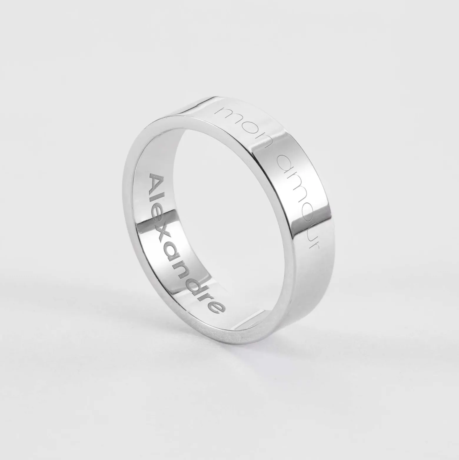 Bague personnalisée argent 5 mm
