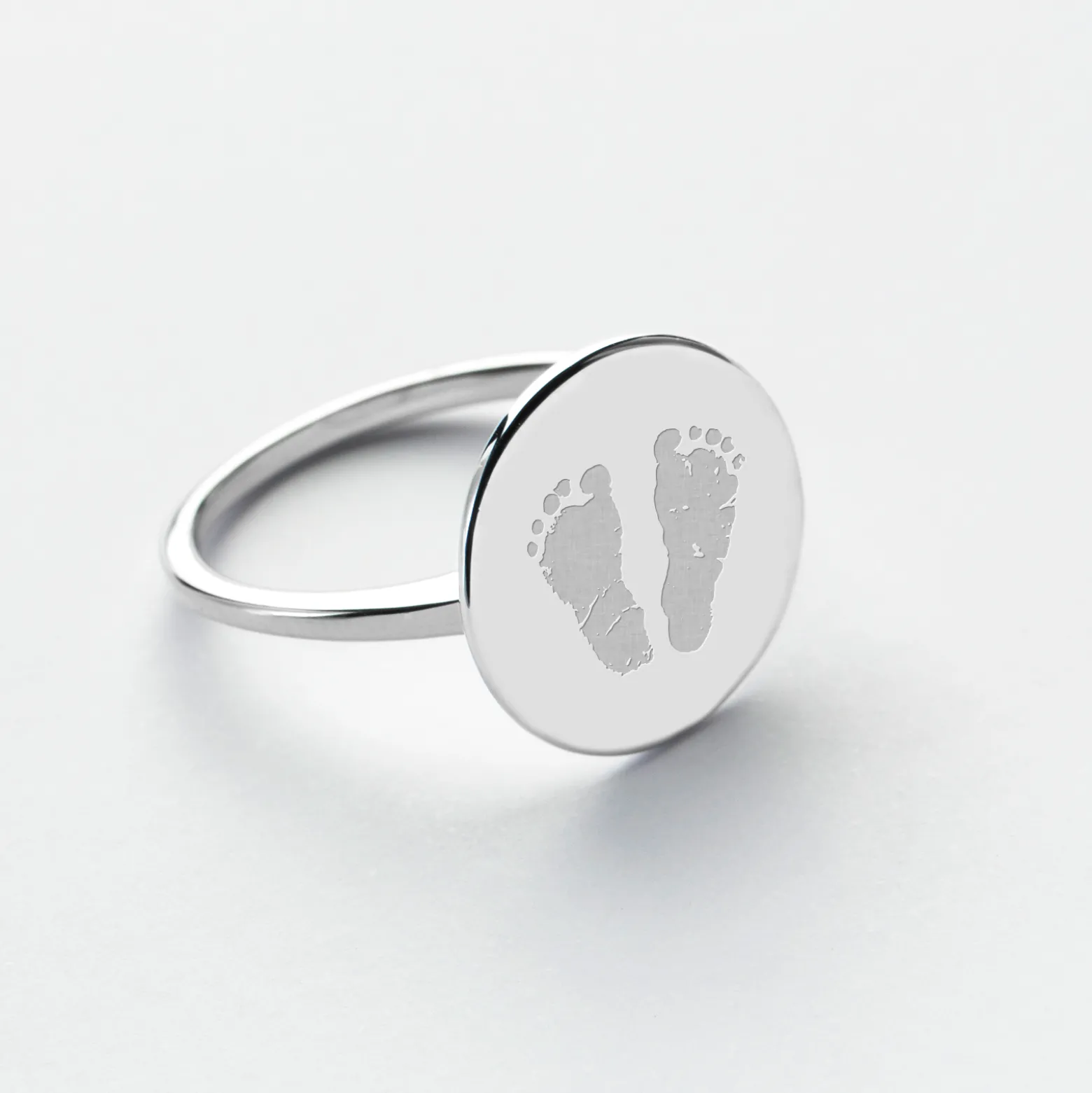 Bague plateau personnalisée argent médaille gravée 15 mm - Nos petits imparfaits