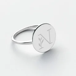 Bague plateau personnalisée argent médaille gravée 15 mm