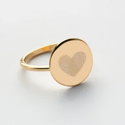 Bague plateau personnalisée plaqué or médaille gravée 15 mm