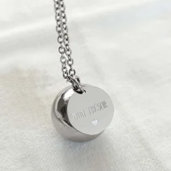 Bola de grossesse personnalisé médaille gravée acier 15 mm