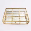 Boîte à bijoux compartiments personnalisée rectangle 16,5x12x4 cm verre gravé