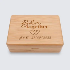 Boîte à bijoux Mariée personnalisée 12x8,5 cm bois gravé