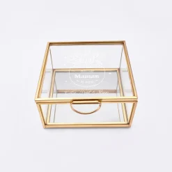 Boîte à bijoux personnalisée 10x10x5 cm verre gravé - Edition spéciale "Meilleure Maman du monde"