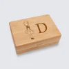 Boîte à bijoux personnalisée initiale 12x8,5 cm bois gravé - HappyBulle x Marie Savart