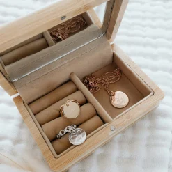 Boîte à bijoux personnalisée 12x8,5 cm bois gravé - HappyBulle x Mon petit Léon