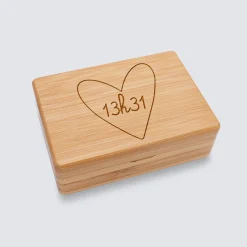 Boîte à bijoux personnalisée 12x8,5 cm bois gravé - HappyBulle x Mon petit Léon