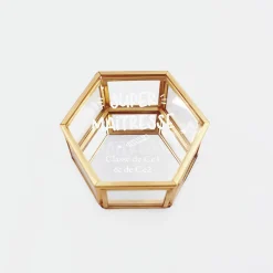 Boîte à bijoux personnalisée hexagonale 8x7x4 cm verre gravé - Edition spéciale "Super maîtresse"