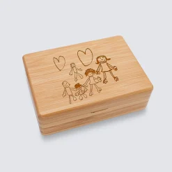 Boîte à bijoux personnalisée 12x8,5 cm bois gravé
