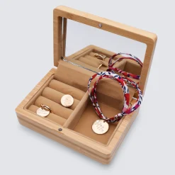Boîte à bijoux personnalisée 12x8,5 cm bois gravé