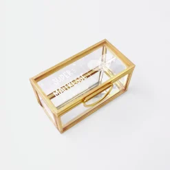 Boîte à bijoux personnalisée rectangle 8x4x4 cm verre gravé - Edition spéciale "Super maîtresse"