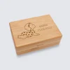 Boîte à bijoux personnalisée prénom 12x8,5 cm bois gravé - HappyBulle x Marie Savart