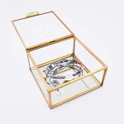 Boîte à bijoux personnalisée 10x10x5 cm verre gravé - édition spéciale