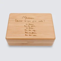 Boîte à bijoux personnalisée 12x8,5 cm bois gravé - Nos petits imparfaits