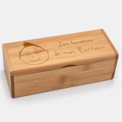 Boîte à lunettes personnalisée bois gravé