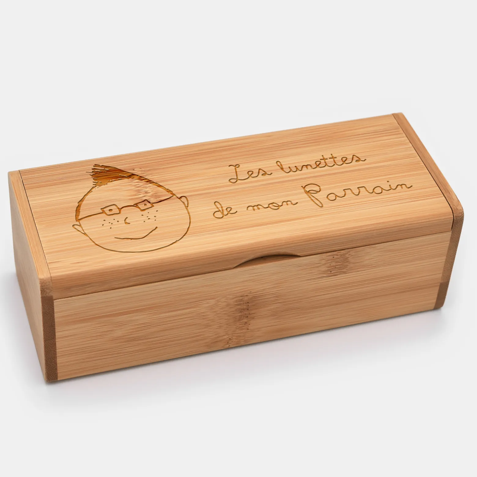 Boîte à lunettes personnalisée bois gravé
