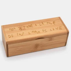 Boîte à lunettes personnalisée bois gravé