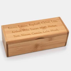 Boîte à lunettes personnalisée bois gravé - Nos petits imparfaits