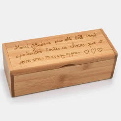 Boîte à lunettes personnalisée bois gravé - Nos petits imparfaits