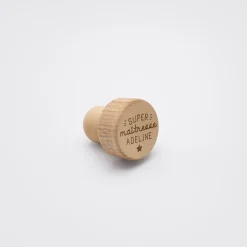 Bouchon de bouteille bois gravé - édition spéciale "Super Maîtresse"