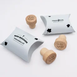 Bouchon de bouteille bois gravé - édition spéciale 
