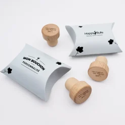 Bouchon de bouteille Témoin femme personnalisé bois gravé