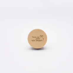 Bouchon de bouteille Témoin femme personnalisé bois gravé