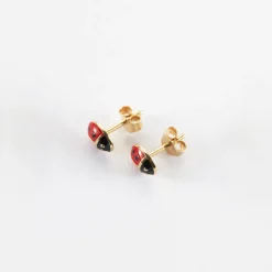 Boucles d'oreilles coccinelle plaqué or