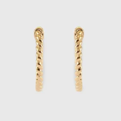 Boucles d'oreilles créoles torsadées 20mm plaqué or