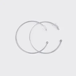 Boucles d'oreilles créoles médailles personnalisées gravées argent 15 mm