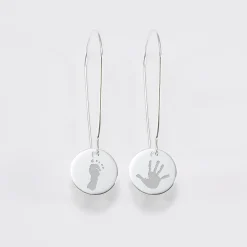 Boucles d'oreilles longues personnalisées gravées argent 15 mm
