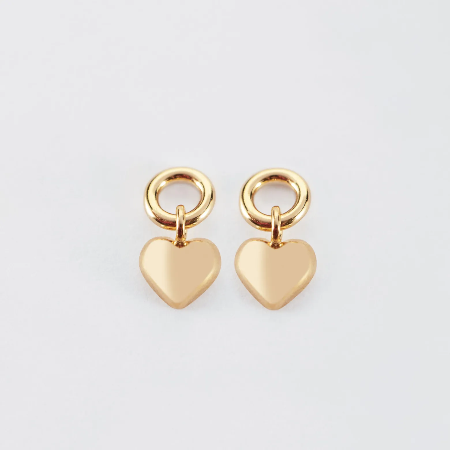 Boucles d'oreilles mini coeur bombé plaqué or