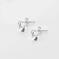 Boucles d'oreilles mini coeur bombé argent