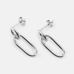 Boucles d'oreilles ovale ouvert argent