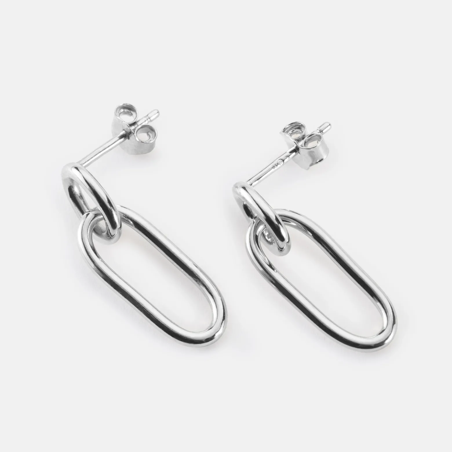 Boucles d'oreilles ovale ouvert argent