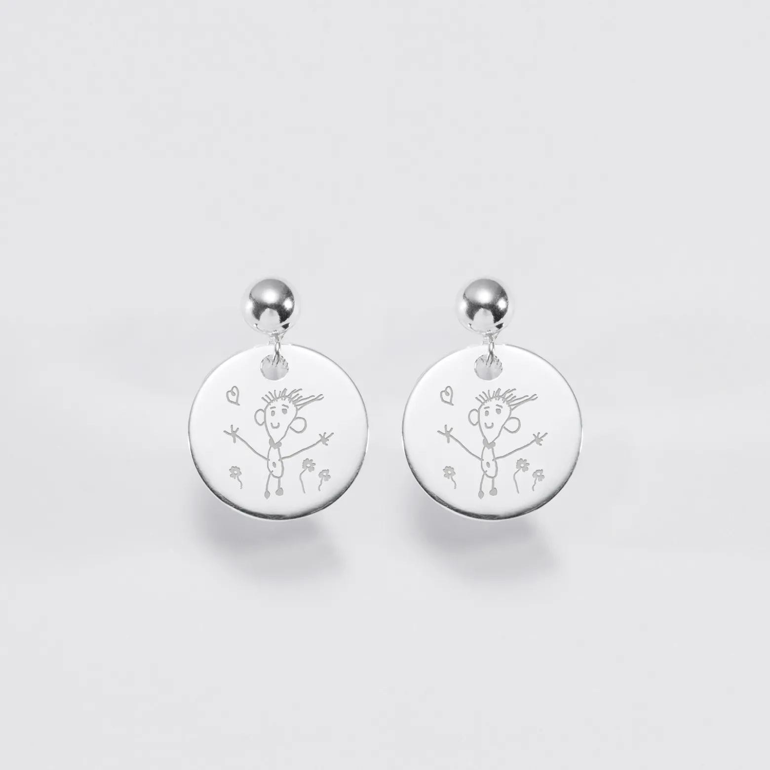 Boucles d'oreilles personnalisées gravées argent 15 mm