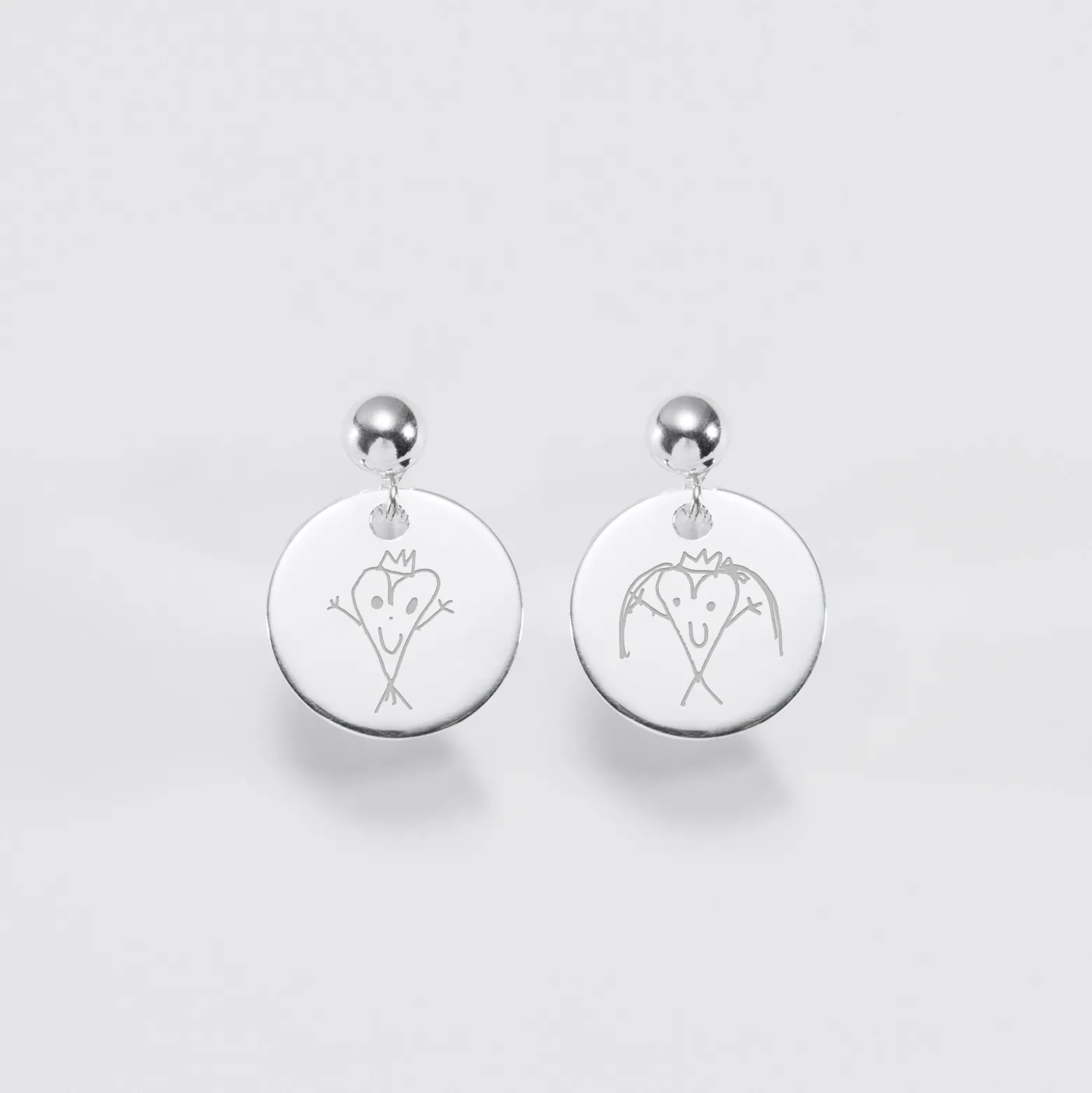 Boucles d'oreilles personnalisées gravées argent 15 mm