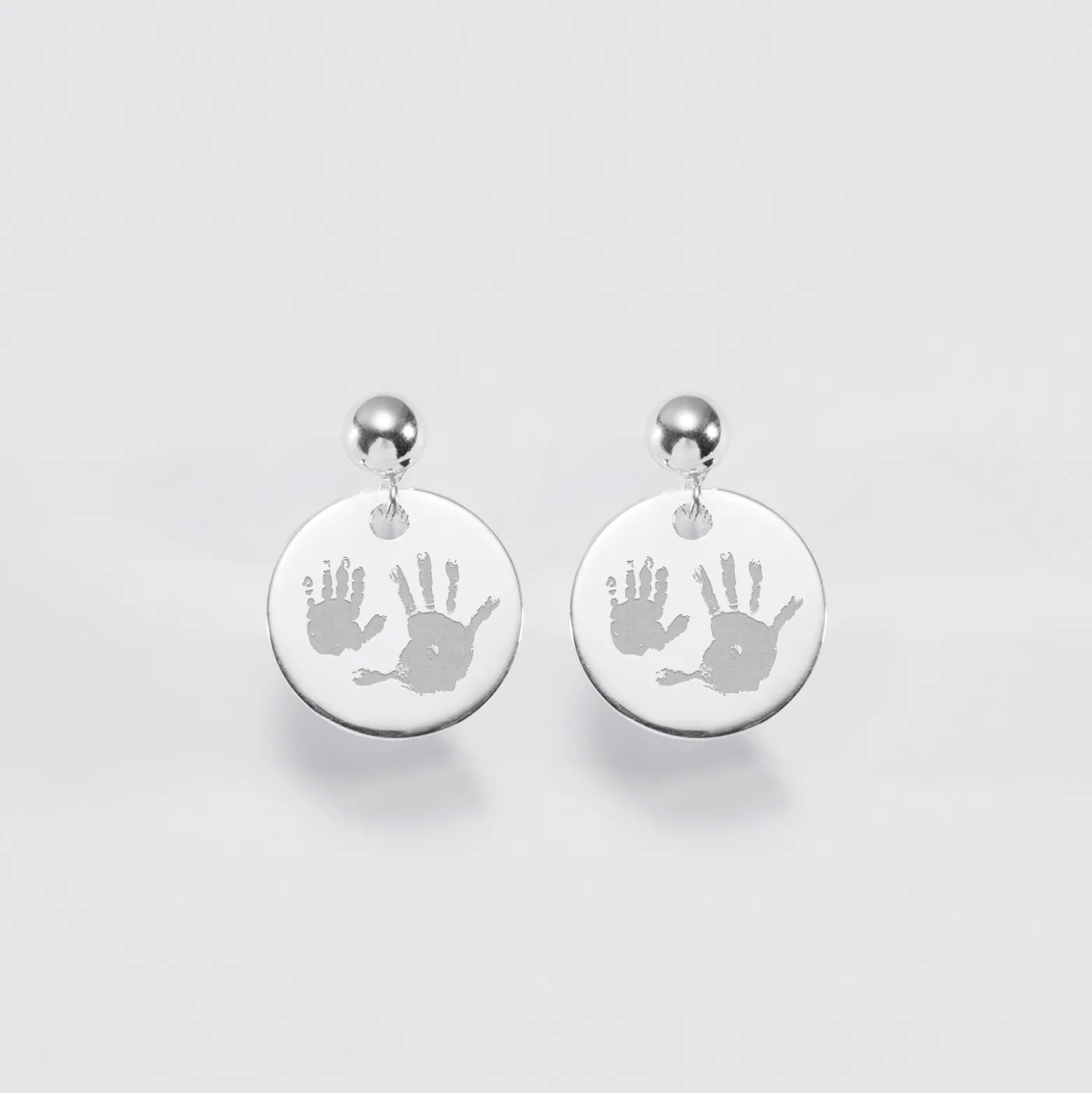 Boucles d'oreilles personnalisées gravées argent 15 mm
