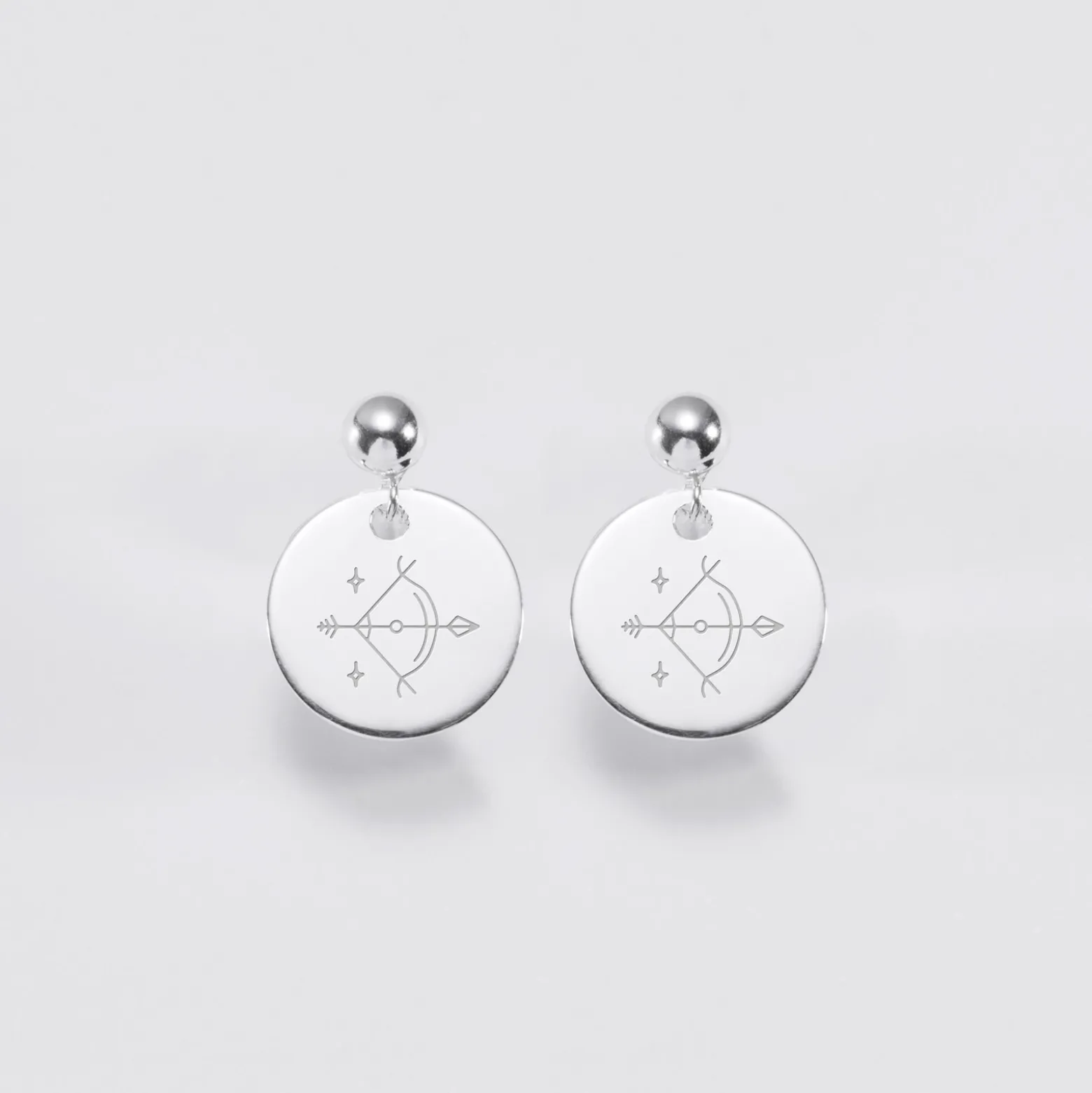 Boucles d'oreilles personnalisées gravées argent 15 mm