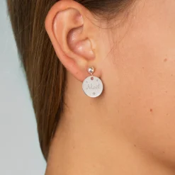 Boucles d'oreilles personnalisées gravées argent 15 mm