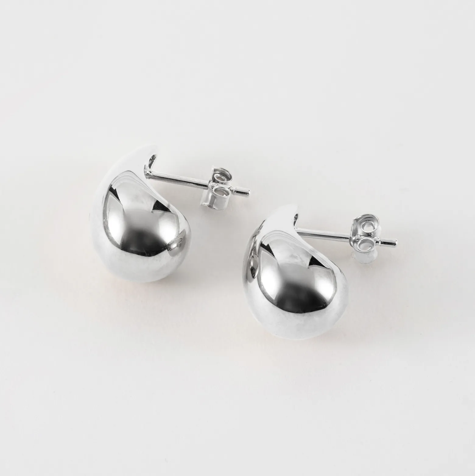 Boucles d'oreilles puces goutte 18 mm argent
