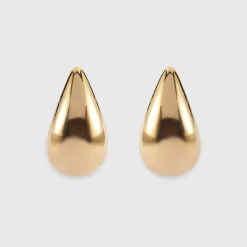 Boucles d'oreilles puces goutte 18 mm plaqué or