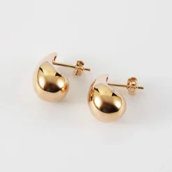 Boucles d'oreilles puces goutte 18 mm plaqué or