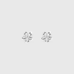 Boucles d'oreilles puces petite fleur argent