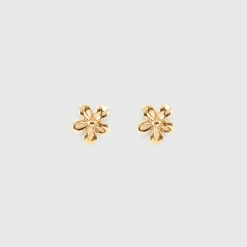 Boucles d'oreilles puces petite fleur plaqué or