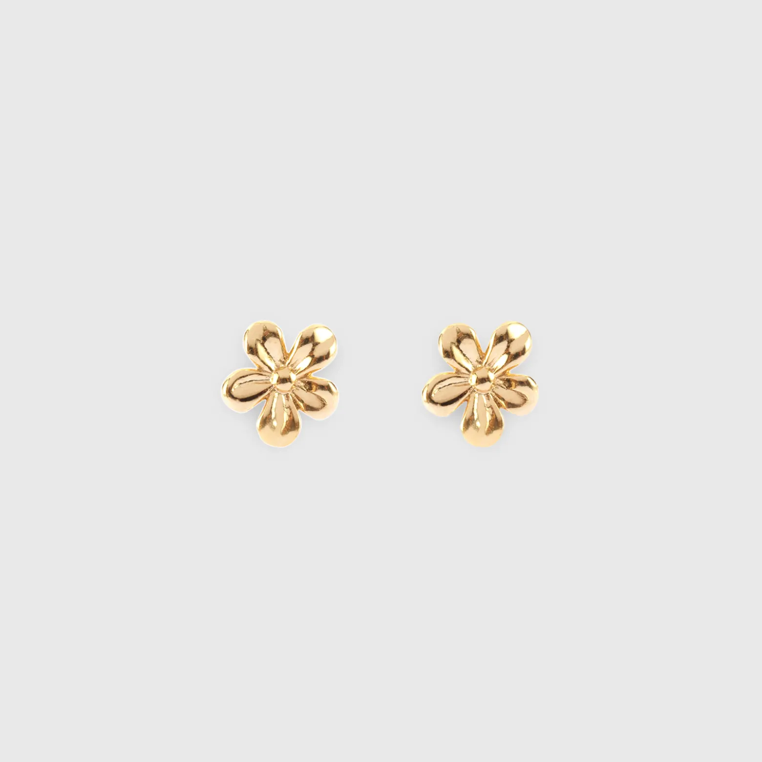 Boucles d'oreilles puces petite fleur plaqué or