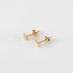 Boucles d'oreilles puces petite fleur plaqué or